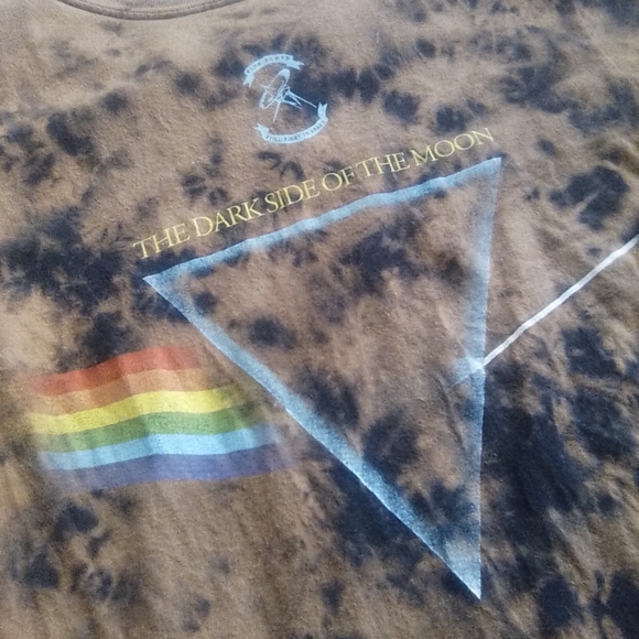 One of a Kind Bleach Dyed Pink Floyd Dark side of the Moon Graphic Tee - Picture 4 of 5
